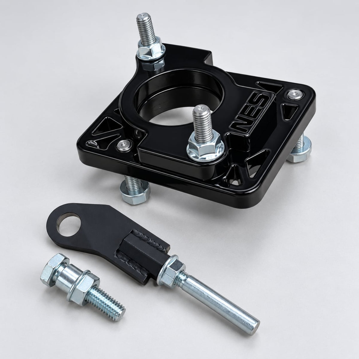 NES E46 brake booster delete kit with pedal connection and mounting hardware